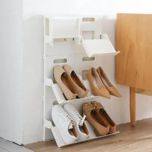 Hidden Folding Multifunctional Wall Shoe Organizer Rack