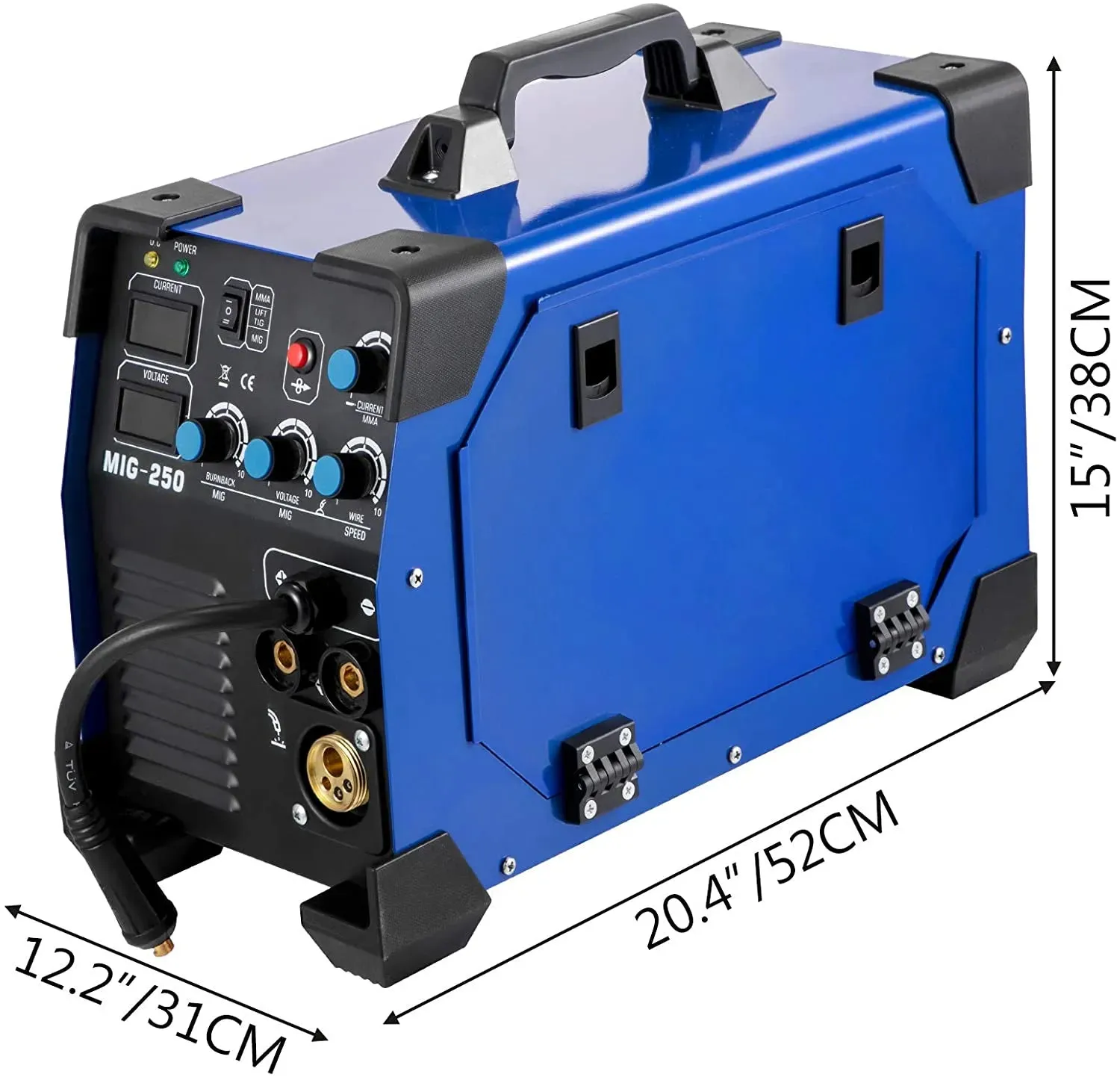 250 Amp Arc Welder 3 in 1 Aluminum Welder Semi-automatic Welding