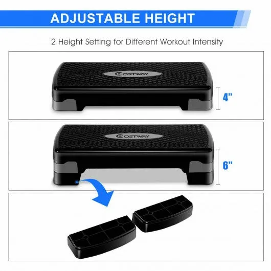 26" Fitness Aerobic Step Exercise Stepper w/ Riser