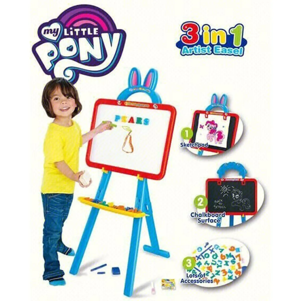 3-in-1 My Little Pony Writing Board for Kids