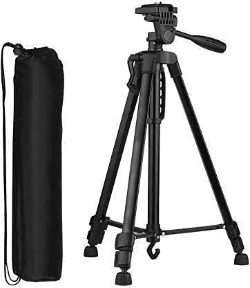 3366 Portable and Foldable Lightweight Photography and Videography Tripod Stand | Max Load 3kg | Max Height 135cm/53 with Carry Bag and Phone Holder