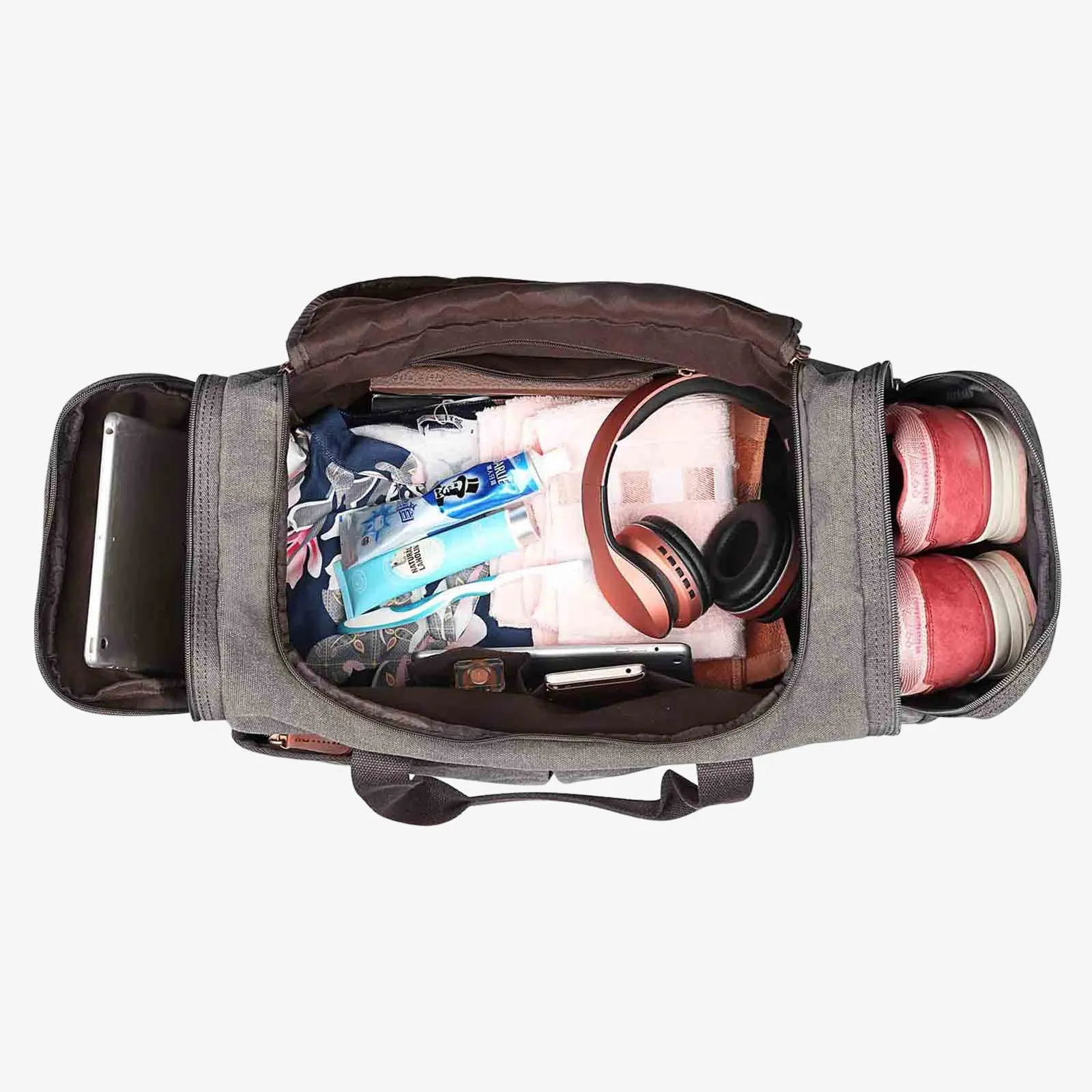 65L Large Canvas Travel Duffel Bag