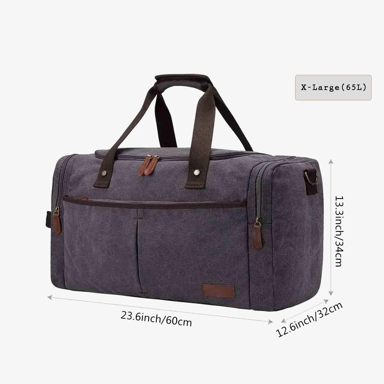 65L Large Canvas Travel Duffel Bag