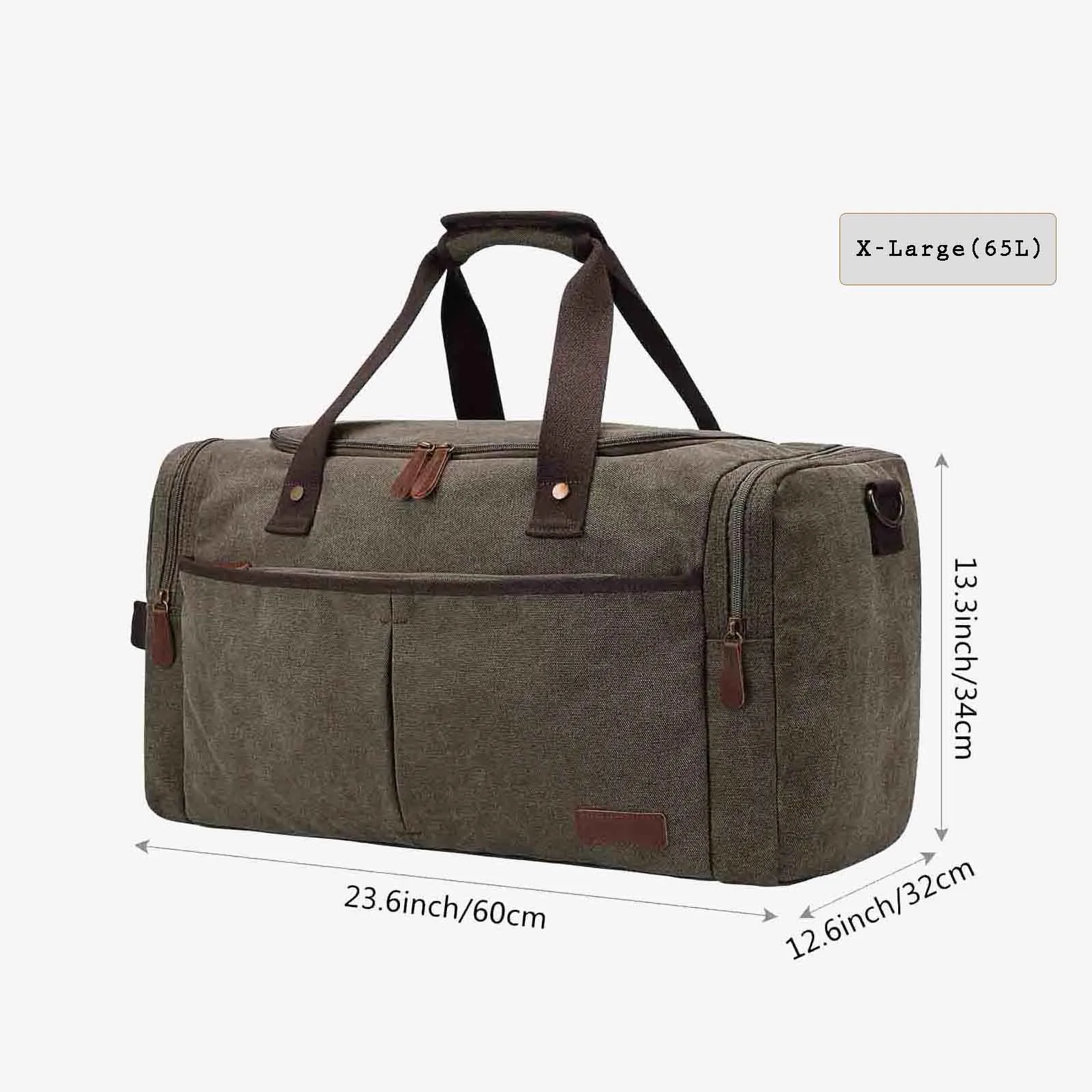 65L Large Canvas Travel Duffel Bag