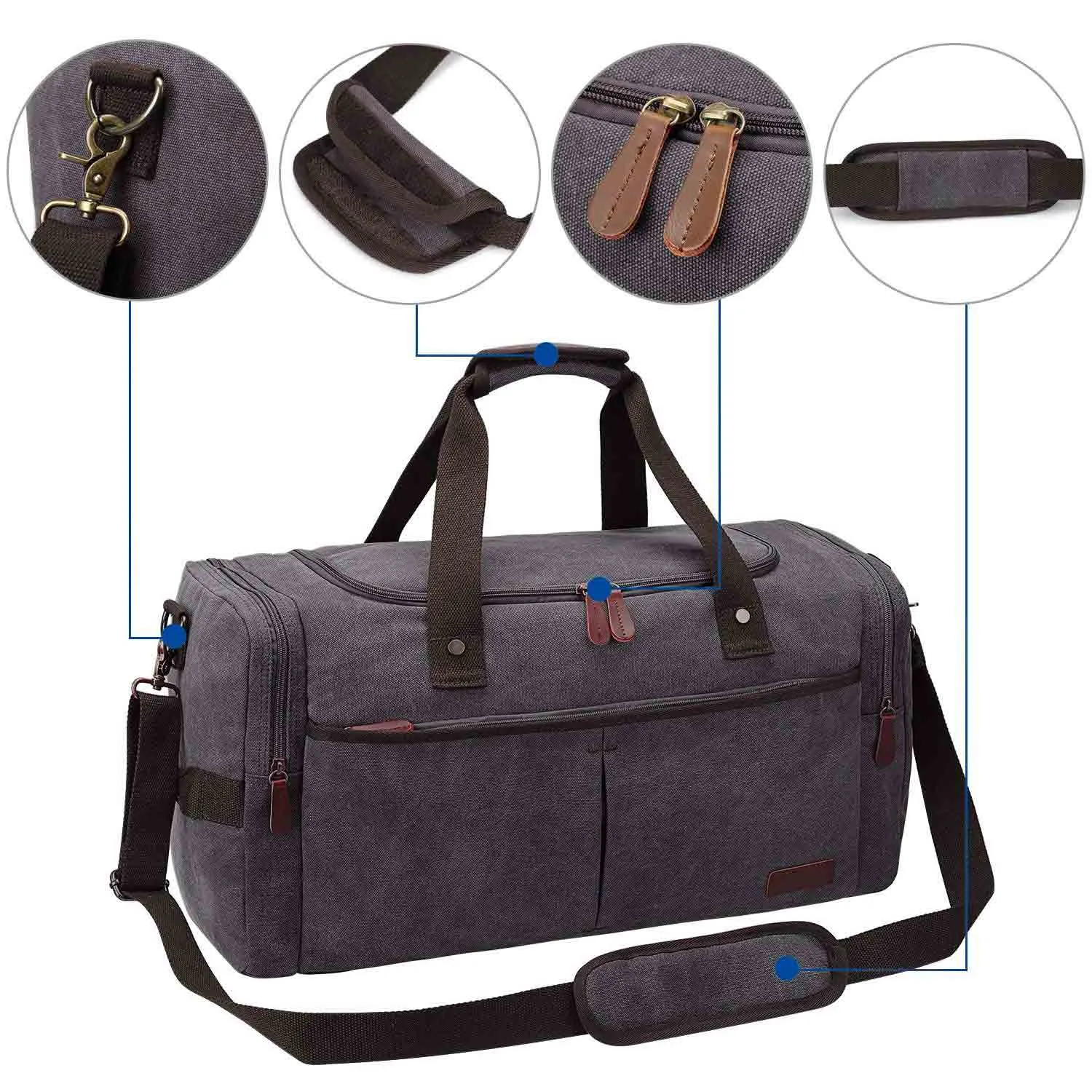 65L Large Canvas Travel Duffel Bag