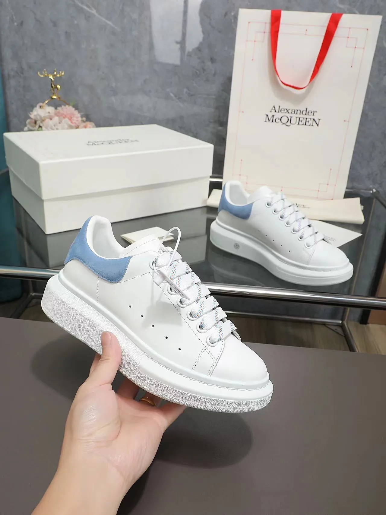 ALMC Oversized Blue and White Sneakers-033