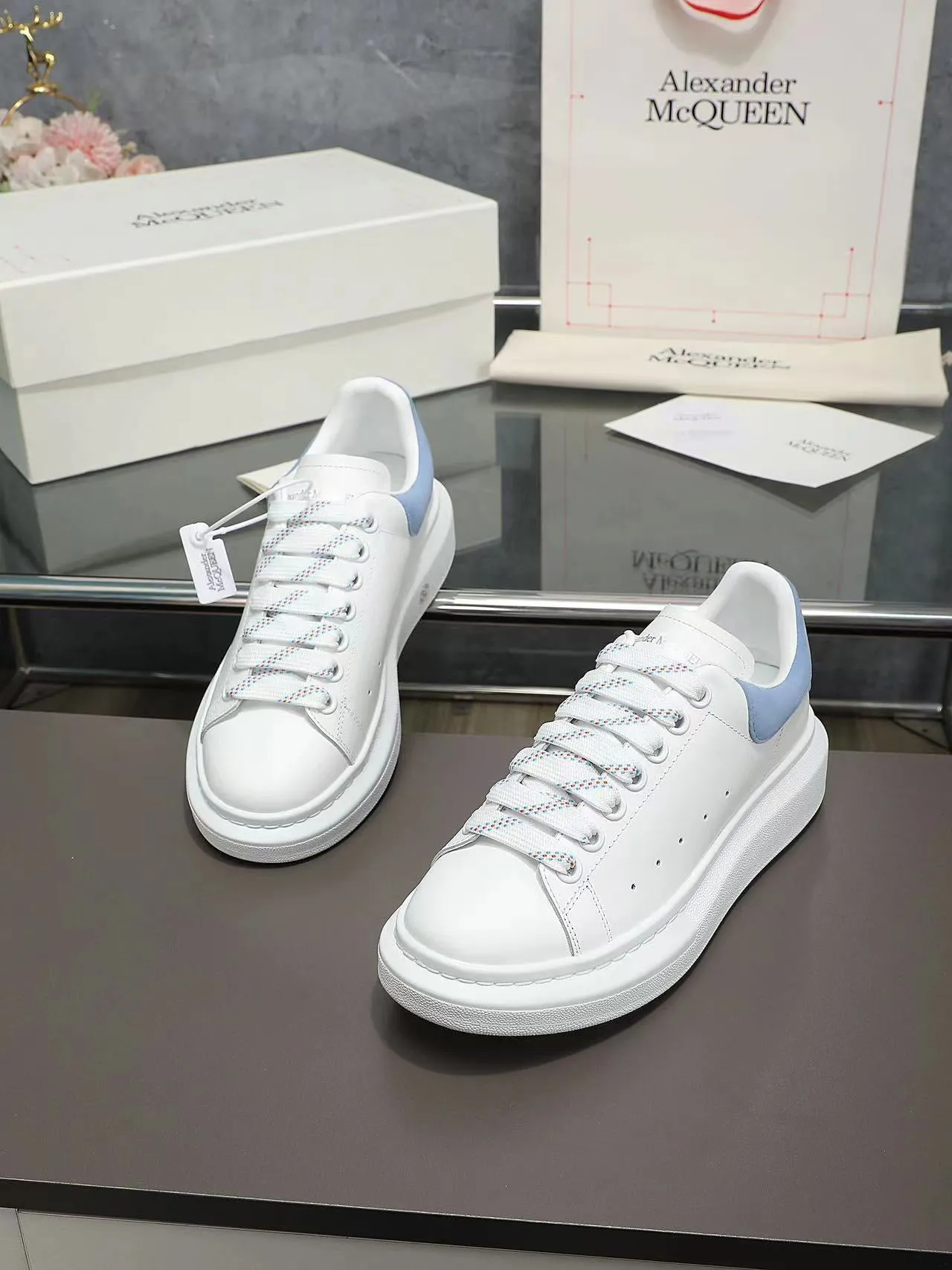 ALMC Oversized Blue and White Sneakers-033