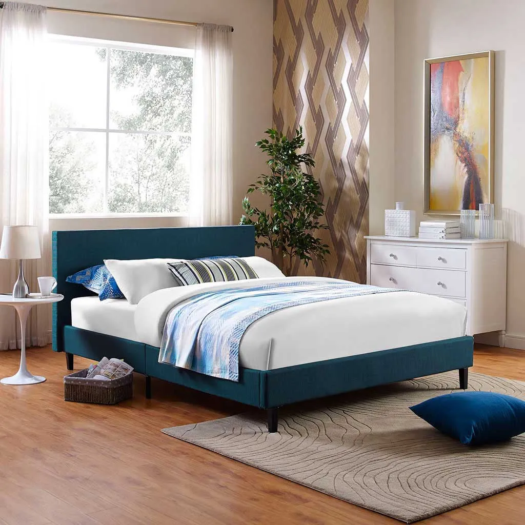 Alwyn Fabric Bed Azure