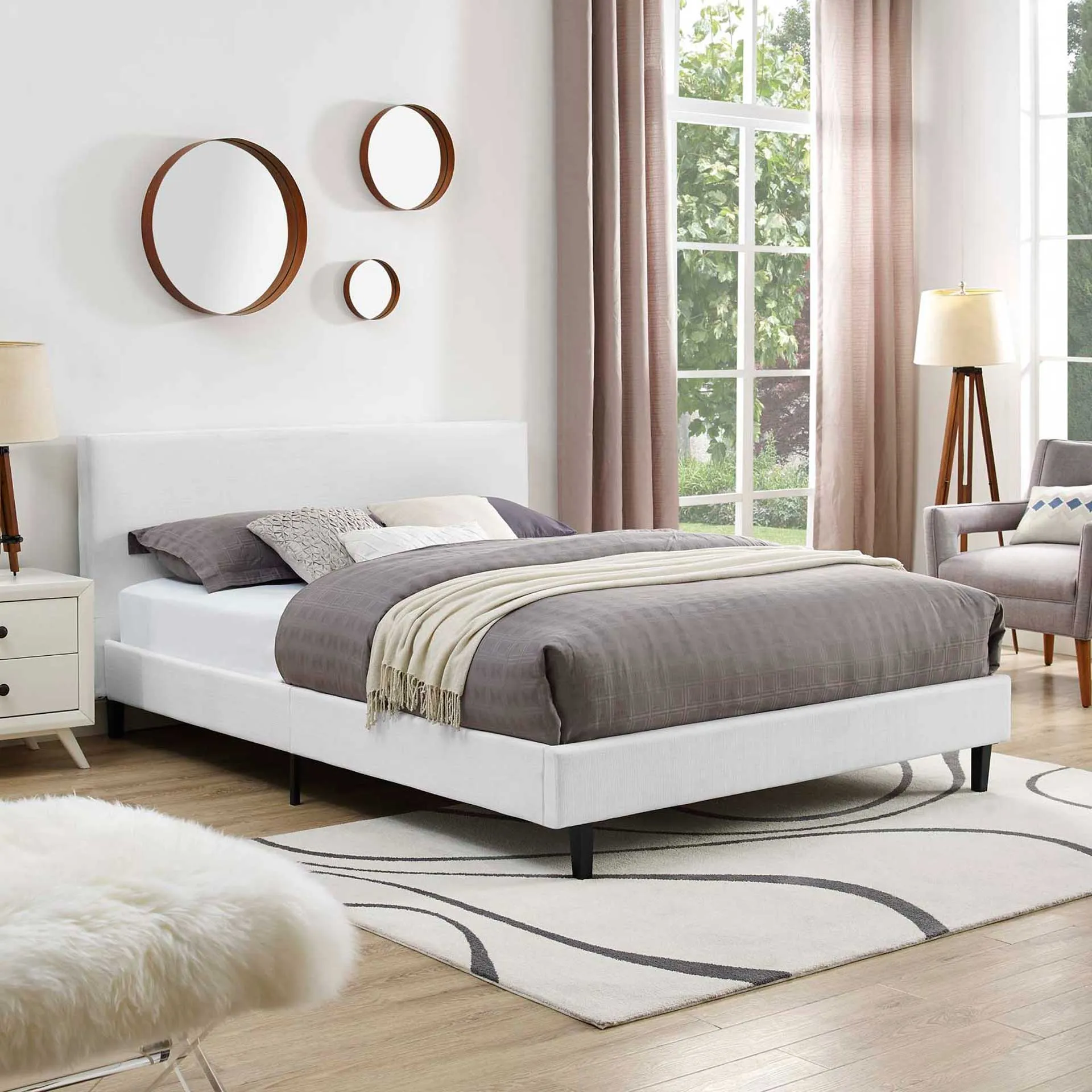 Alwyn Fabric Bed White