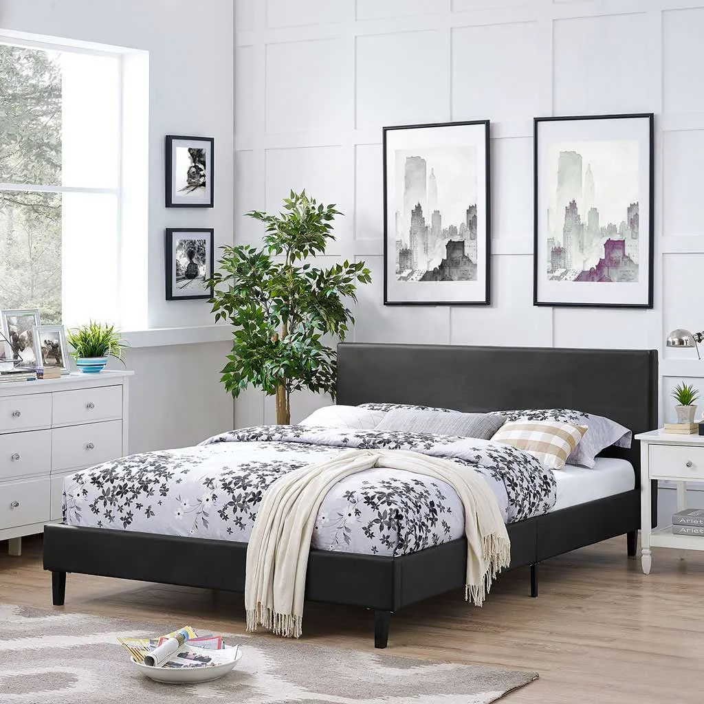 Alwyn Vinyl Bed Black