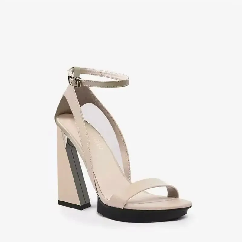 Amanda Apricot Peep Toe Sandals