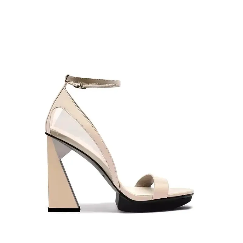 Amanda Apricot Peep Toe Sandals