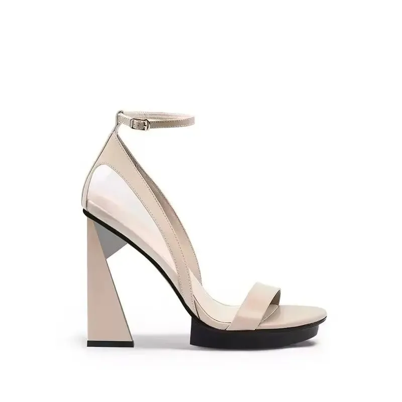 Amanda Apricot Peep Toe Sandals