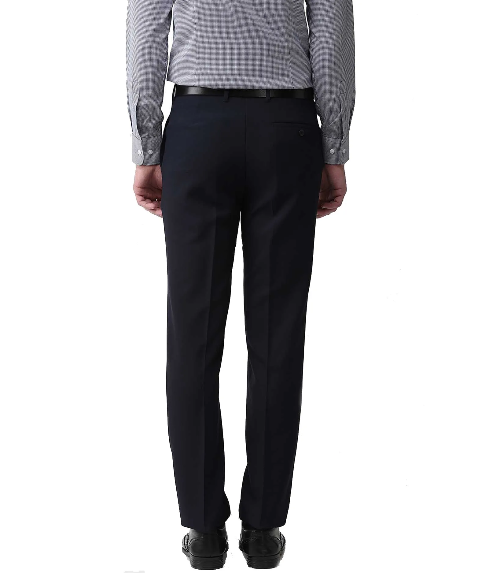 American-Elm Navy Blue Slim Fit Formal Trouser for Men, Cotton Formal Pants For Office Wear