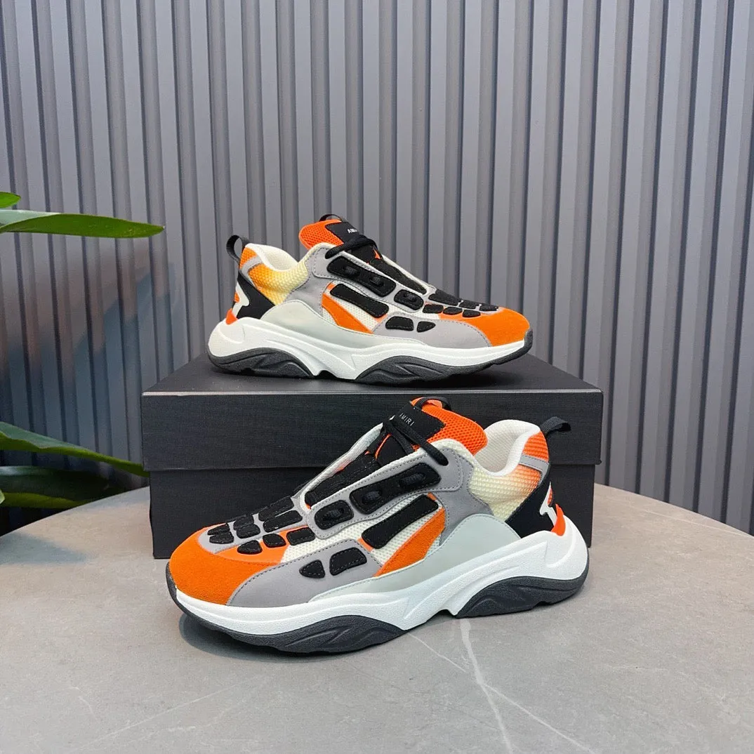 AMR Orange and Black Bone Runner Sneakers - 060