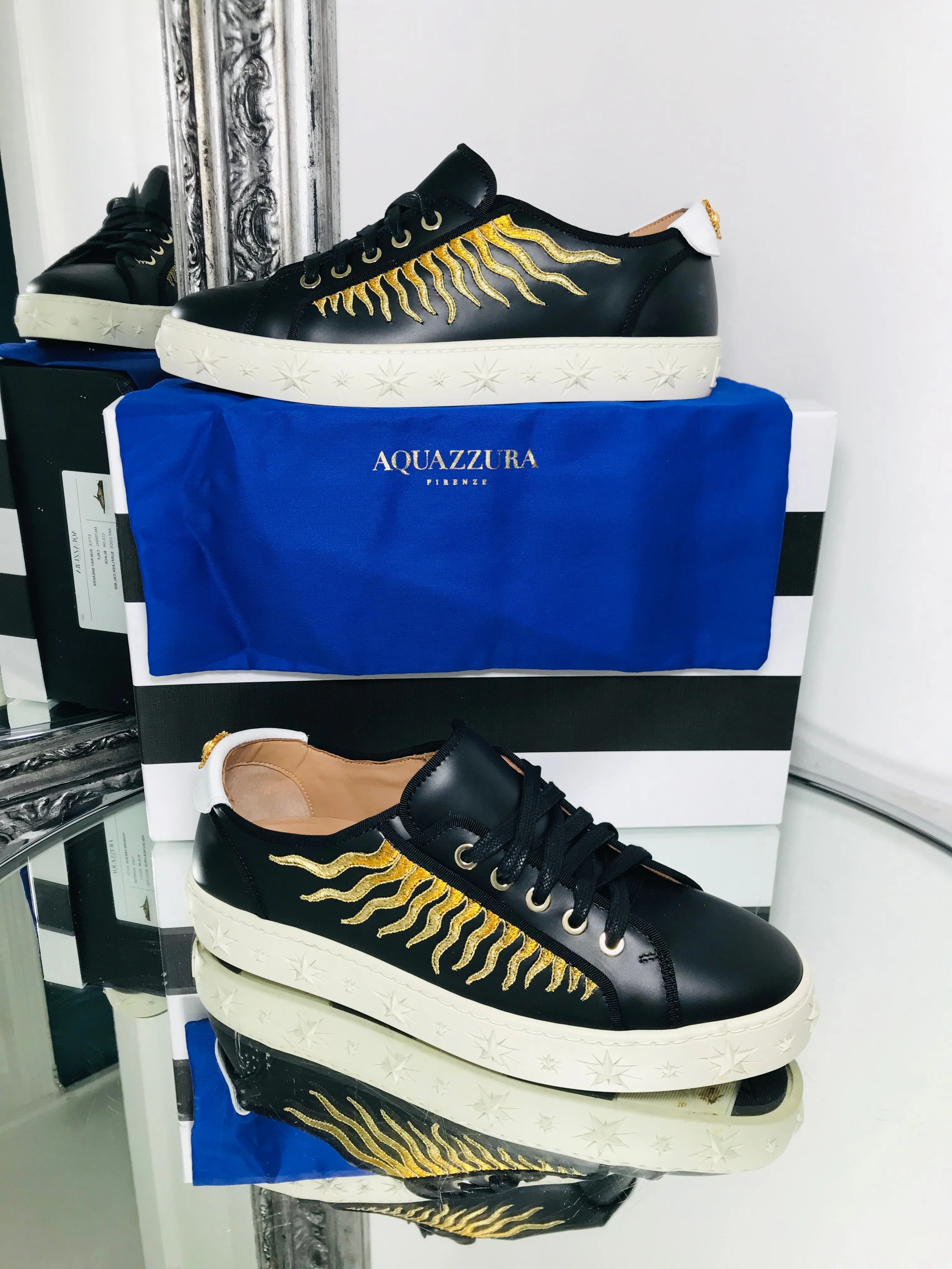 Aquazzura Leather Sneakers. Size 38.5