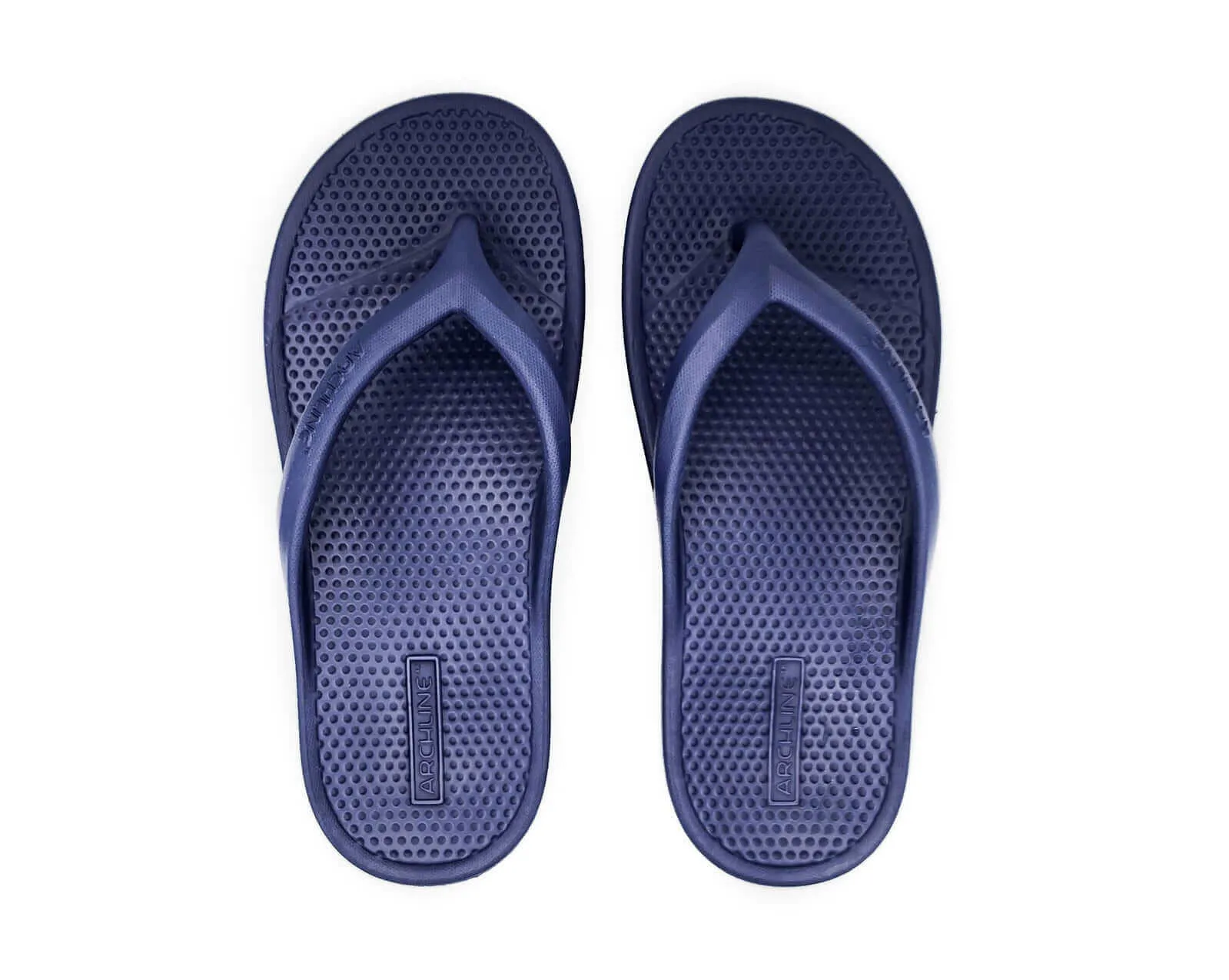 Archline Orthotic Foam Thongs Arch Support Flip Flops - Navy