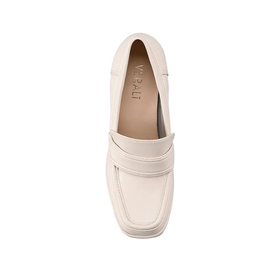 Avina Heeled Loafers - Bone Smooth