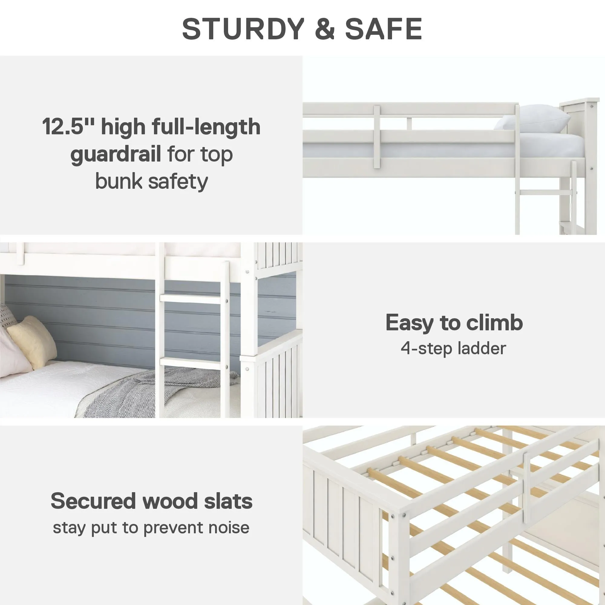 Bailen Kid's Convertible Wood Bunk Bed