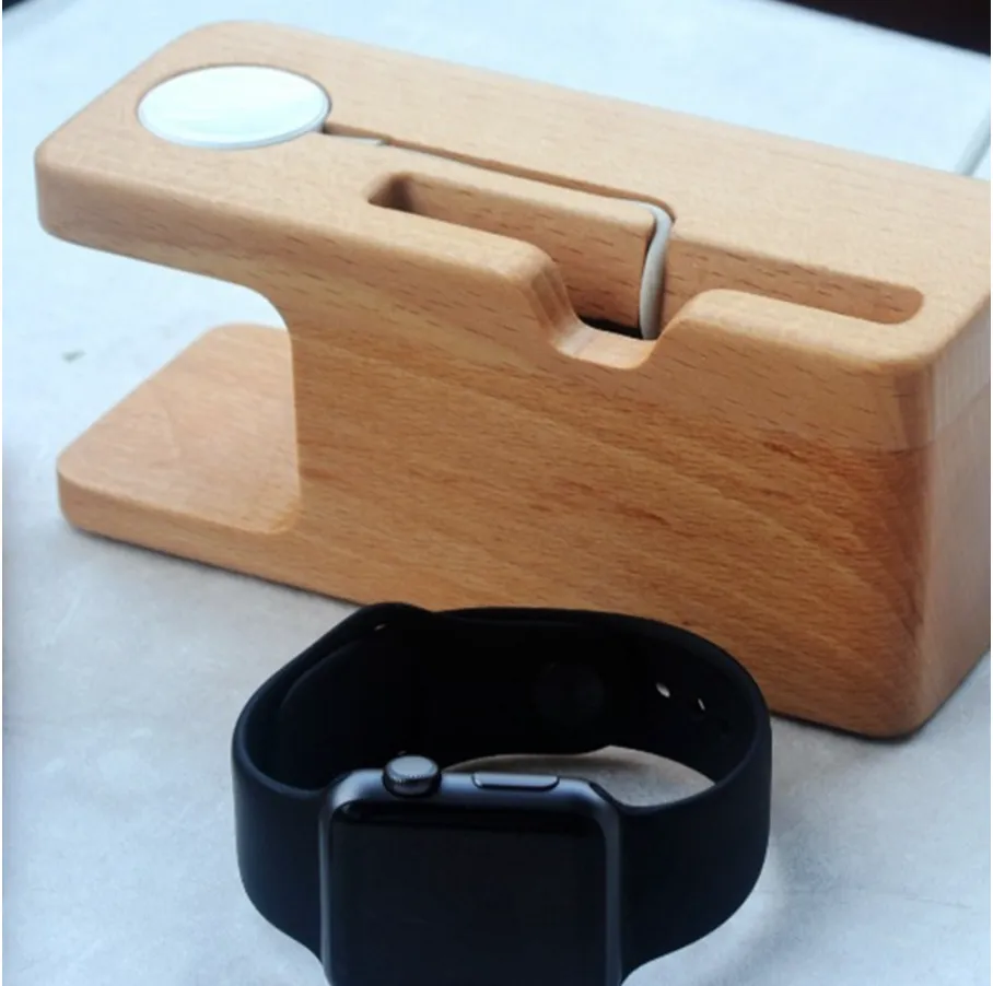 Bamboo Charging Stand Cradle Holder for  iWatch iPhone