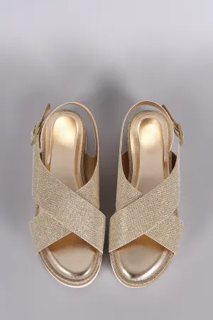 Bamboo Glitter Wide Cross Strap Sandal