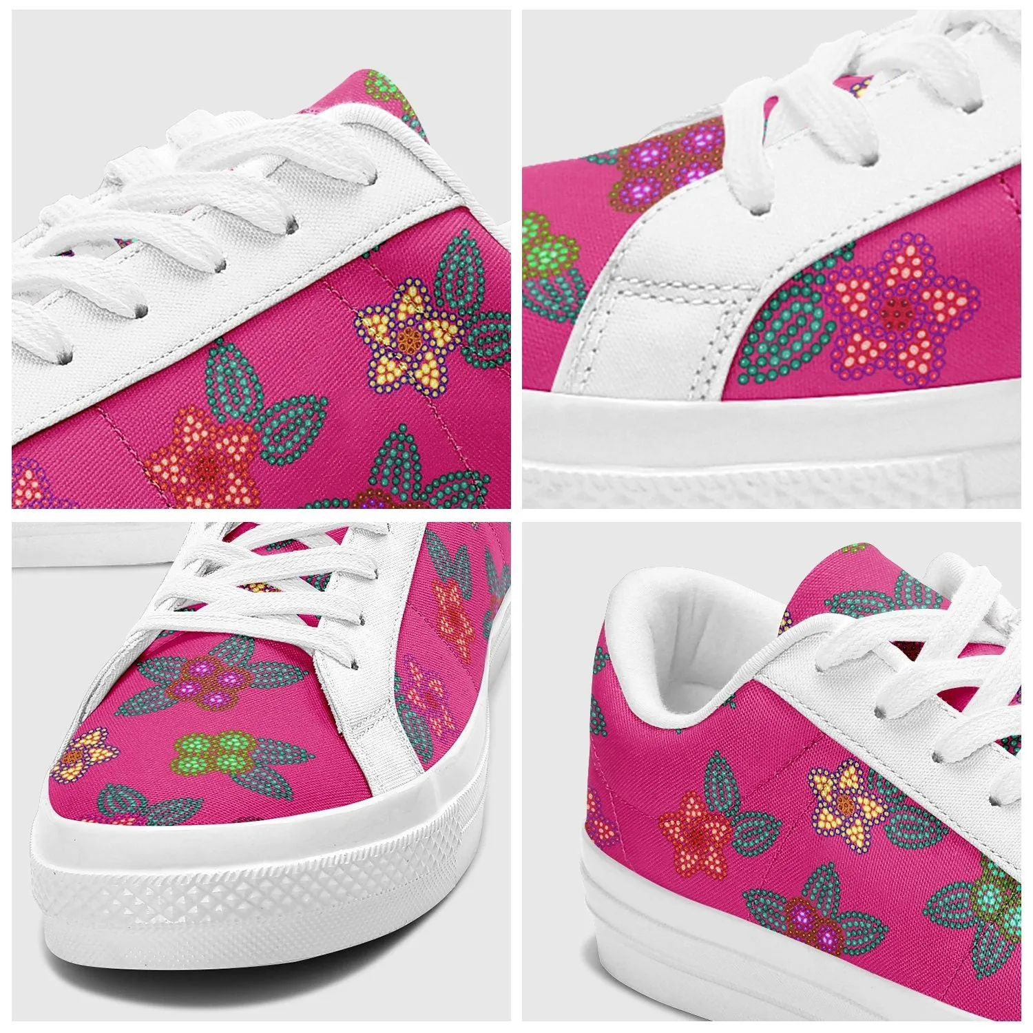 Berry Flowers Aapisi Low Top Canvas Shoes White Sole