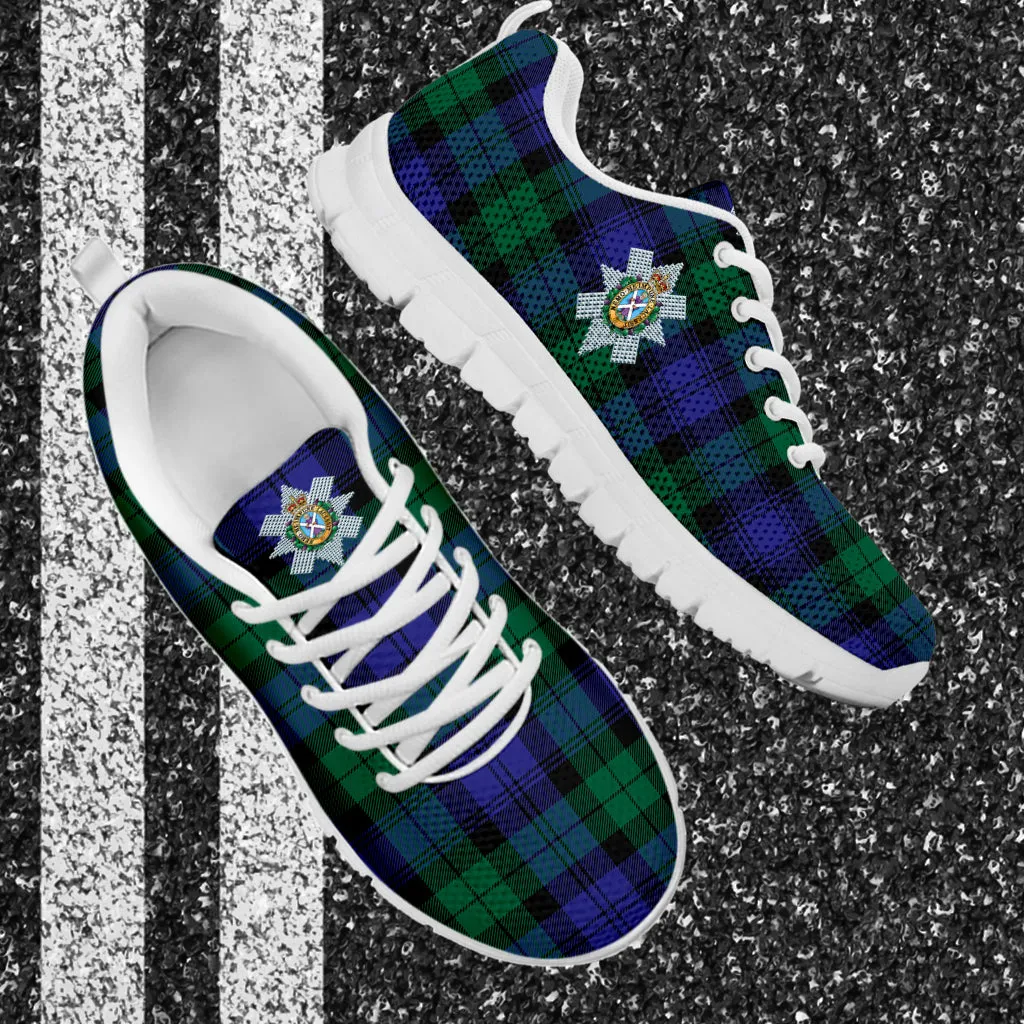 Black Watch Modern Tartan Sneakers with Family Crest