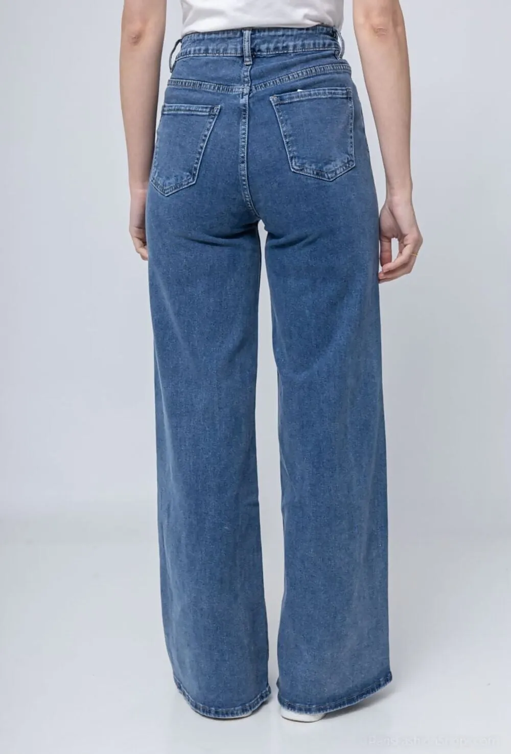 BLUE DENIM WIDE LEG JEAN