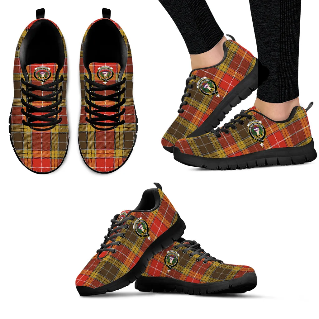 Buchanan Old Set Weathered Tartan Sneakers with Family Crest