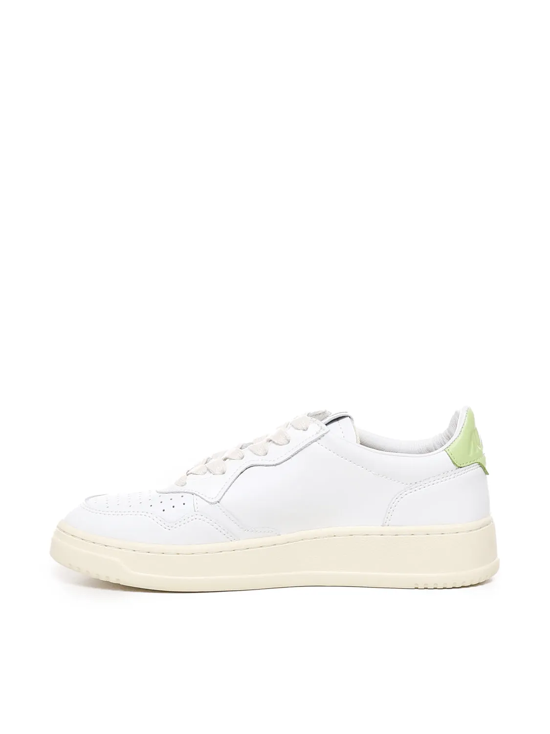 Calfskin White and Green Sneakers