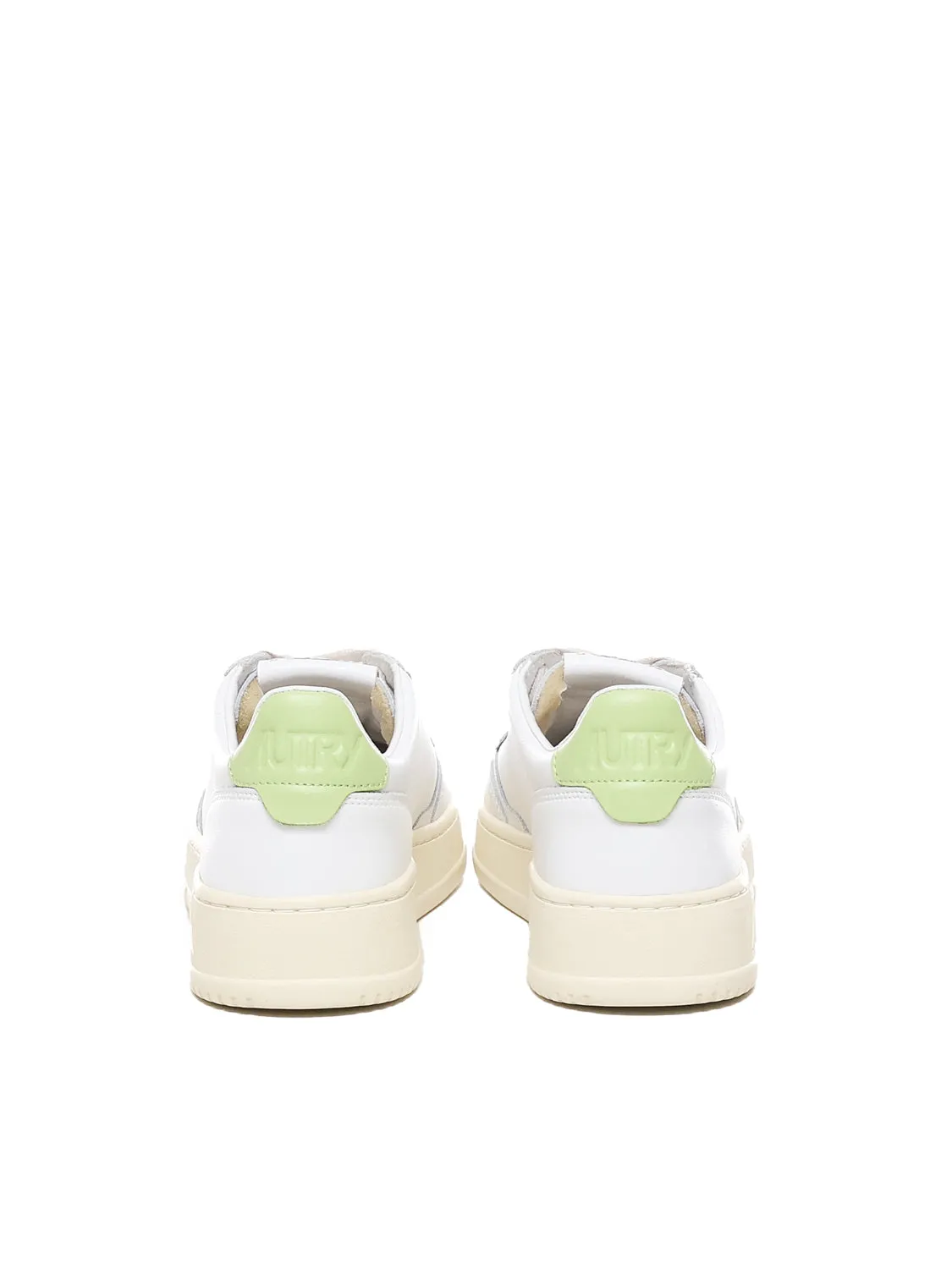 Calfskin White and Green Sneakers