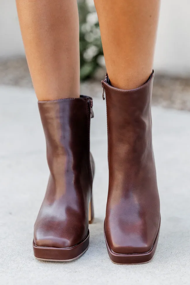 Candace Brown Square Toe Booties FINAL SALE