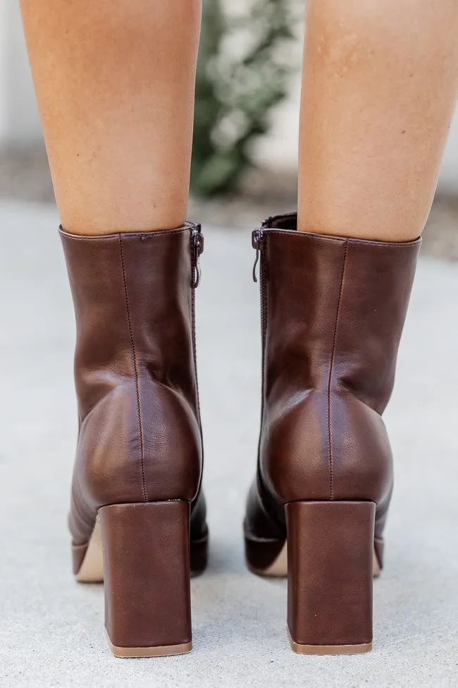 Candace Brown Square Toe Booties FINAL SALE