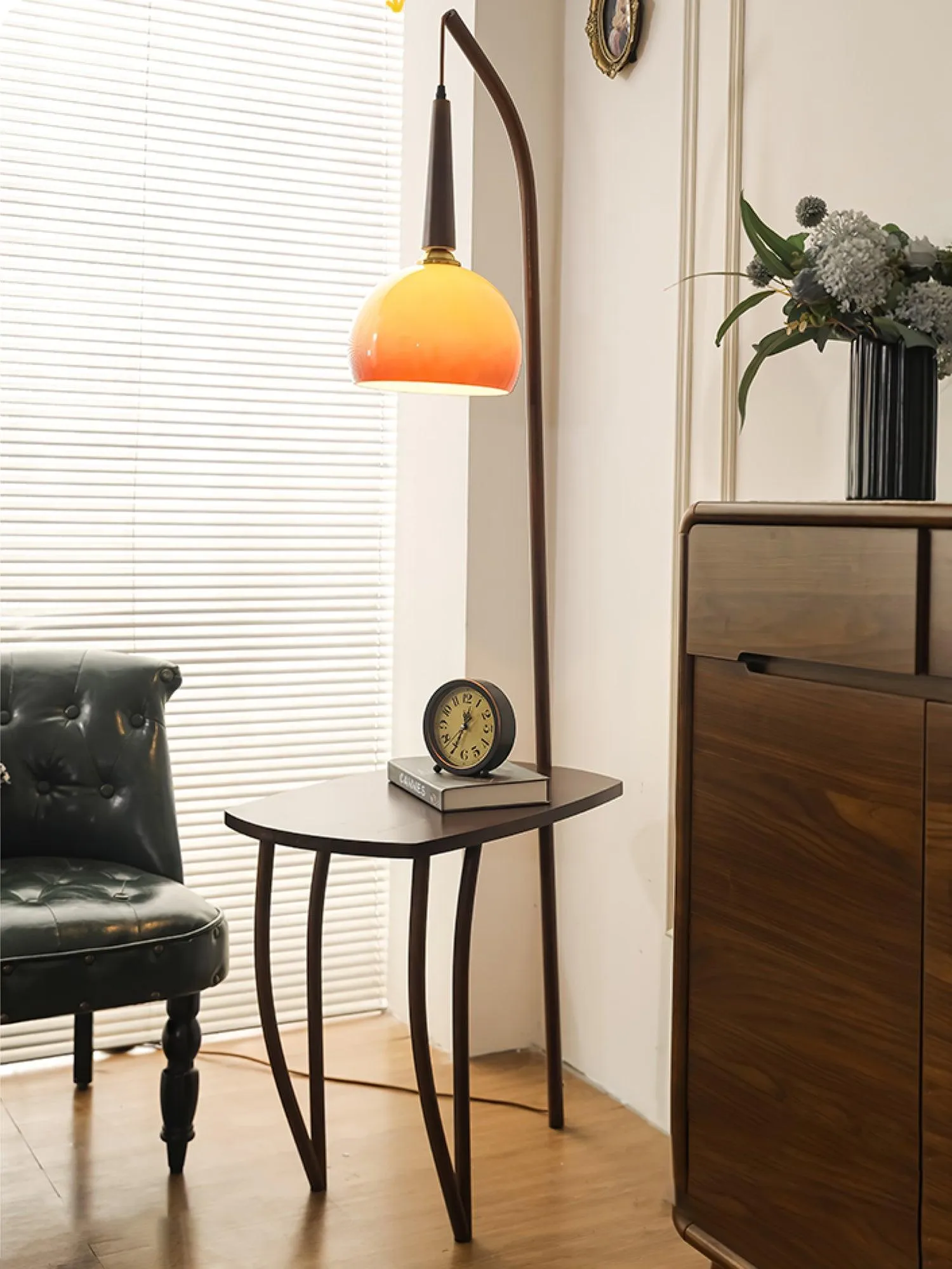 Cantilever Wood Accent Floor Lamp