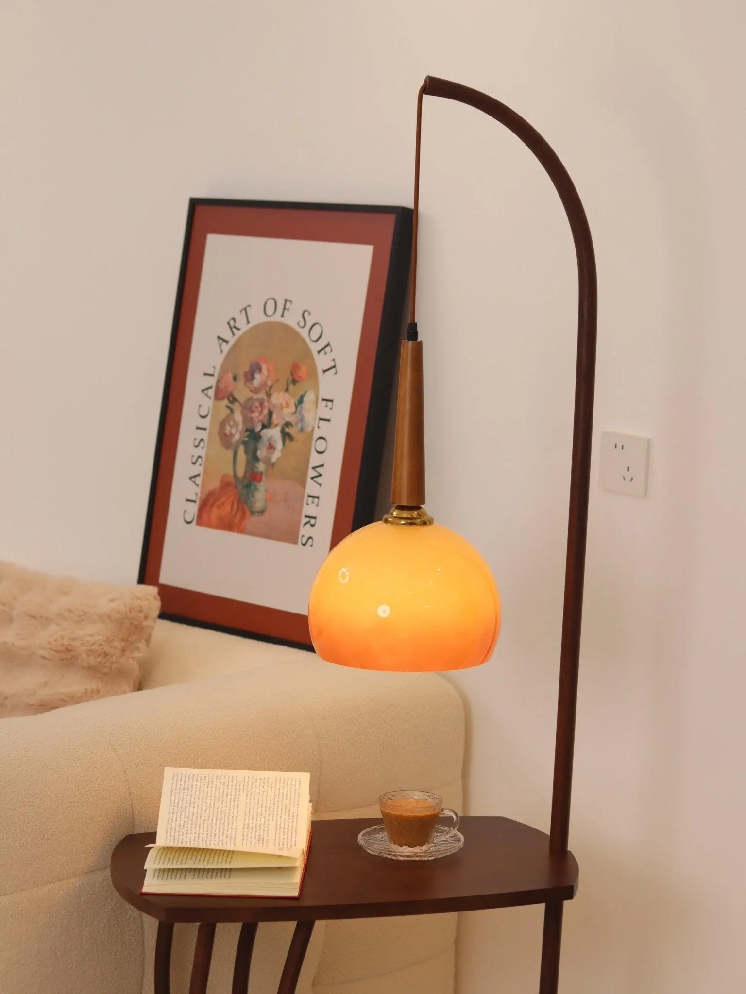 Cantilever Wood Accent Floor Lamp