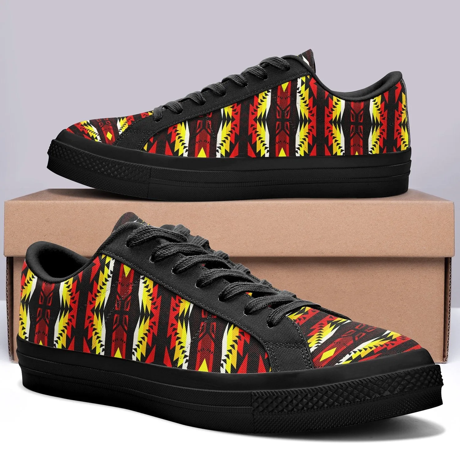 Canyon War Party Aapisi Low Top Canvas Shoes Black Sole