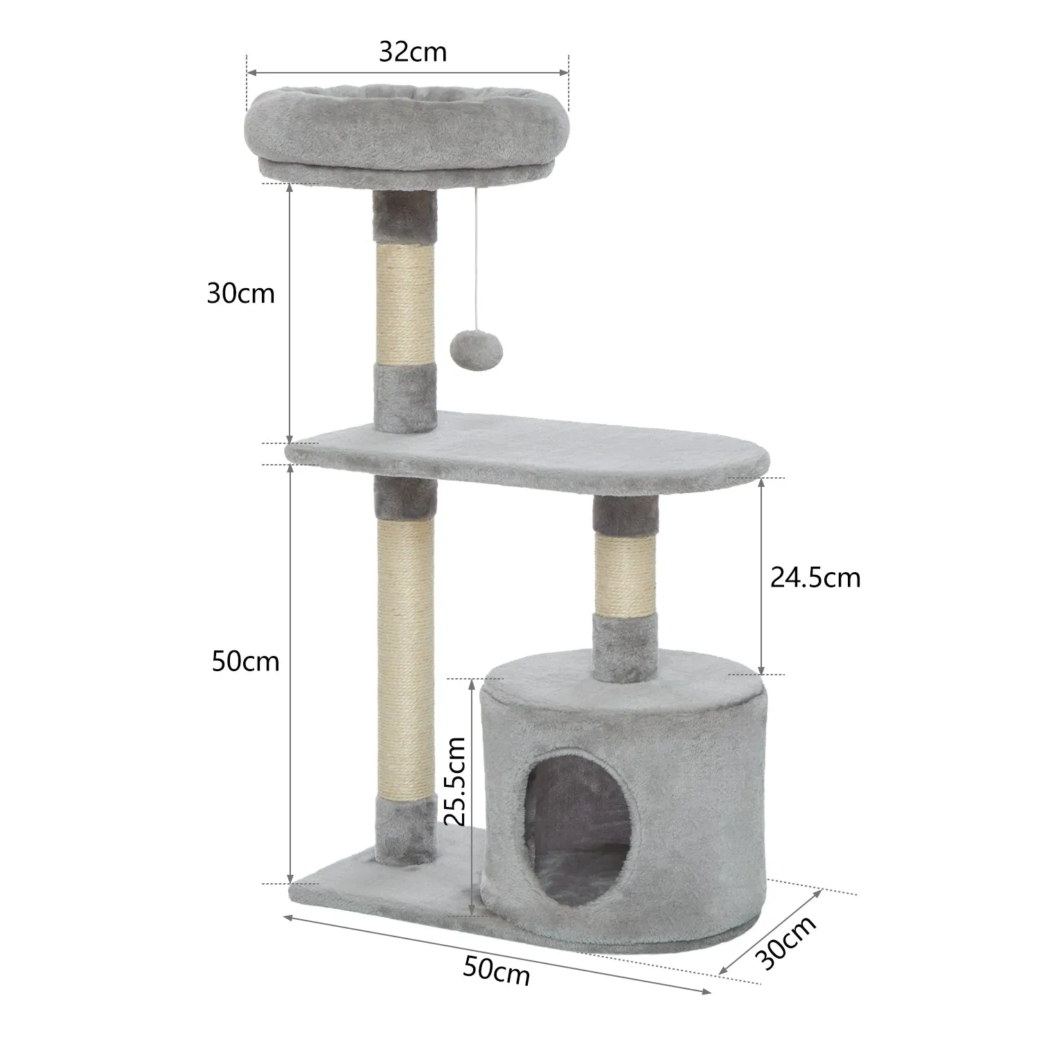 Cat Tree Tower Small, Condo Sisal Cat Scratching Post Climbing Tree