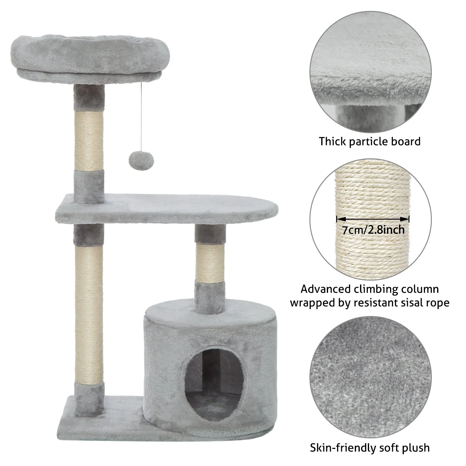 Cat Tree Tower Small, Condo Sisal Cat Scratching Post Climbing Tree