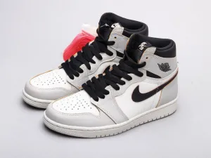 CE - AJ1 gray and white scratch shoes for women