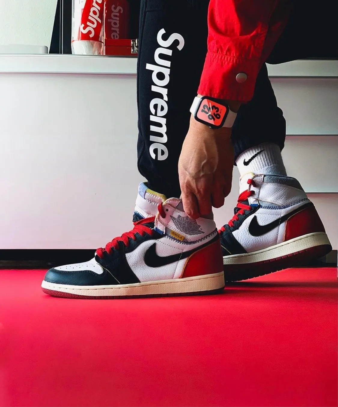 CE - Union x AJ1 High white and red stitching