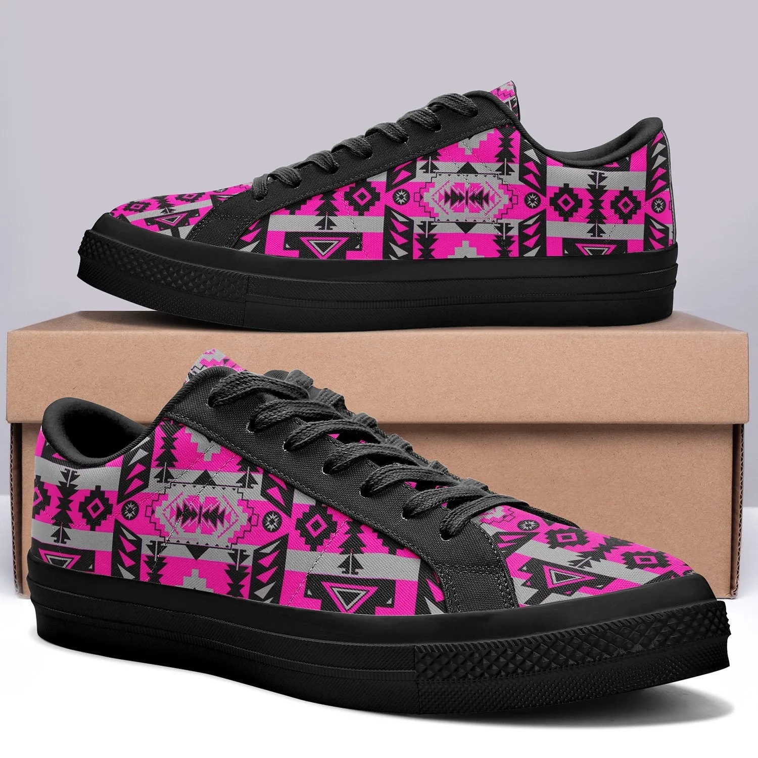 Chiefs Mountain Stunning Sunset Aapisi Low Top Canvas Shoes Black Sole