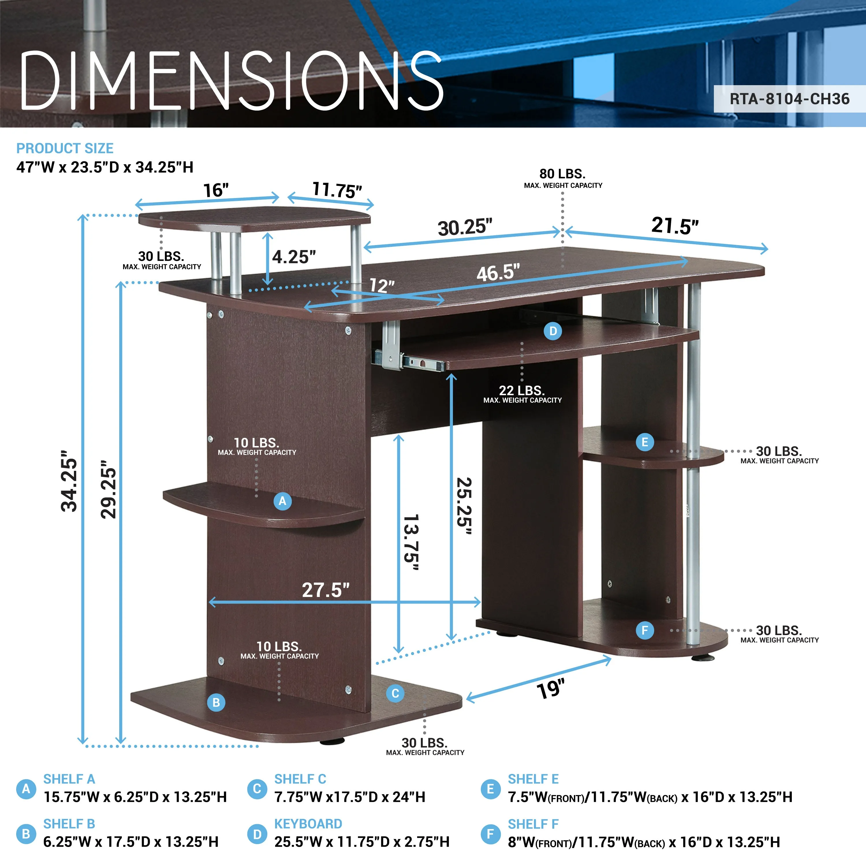 Complete Computer Workstation Desk With Storage