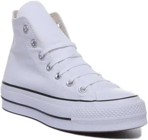 Converse 560846C CT All Star Hi Platform Trainer In White For Women