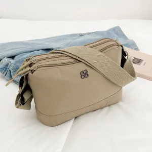 Cross-Border New Arrival Bag Casual Simple Shoulder Bag Large Capacity Multi-Compartment Small Square Bag Simple Solid Color Nylon Cloth Bag