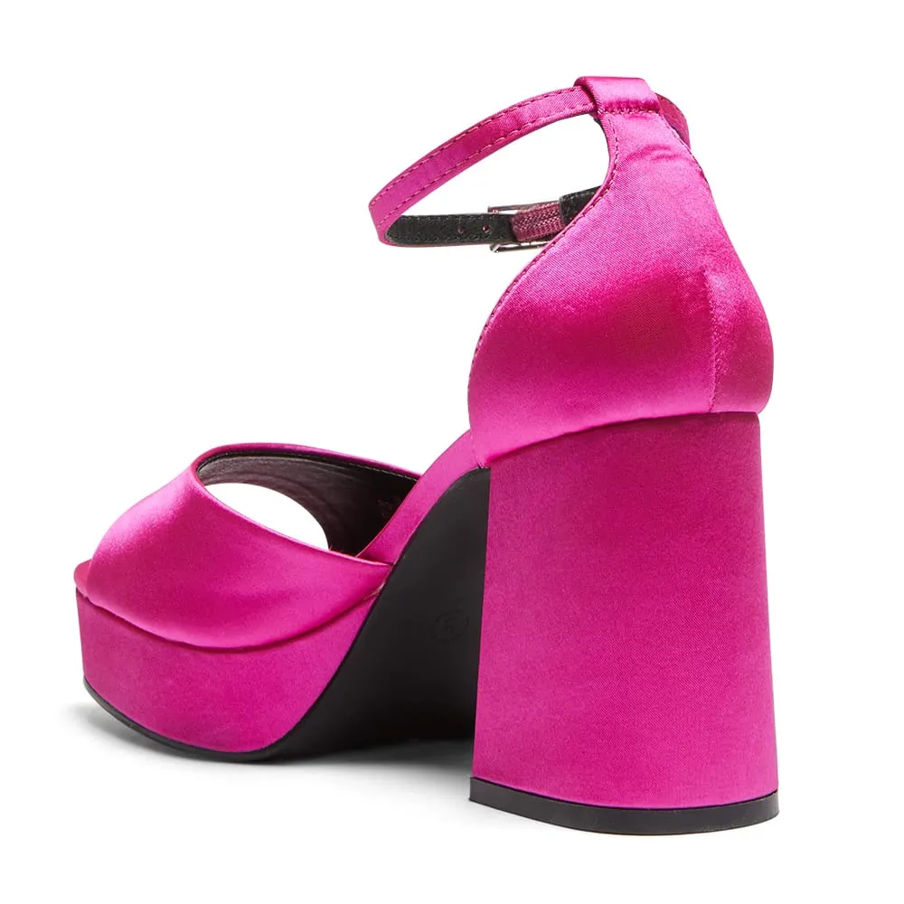 Crystal Heel in Pink Satin