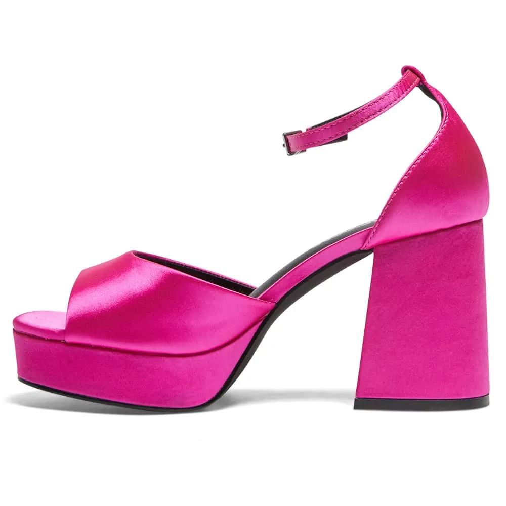 Crystal Heel in Pink Satin