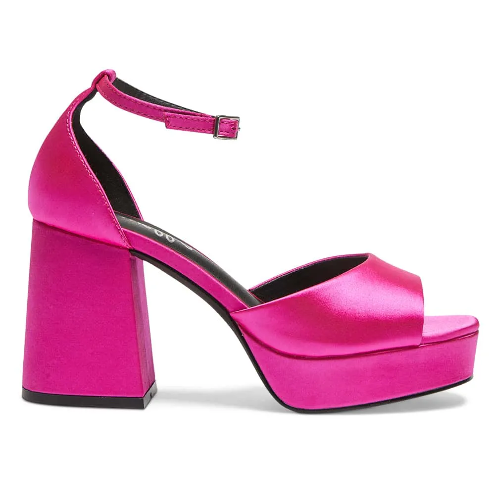 Crystal Heel in Pink Satin