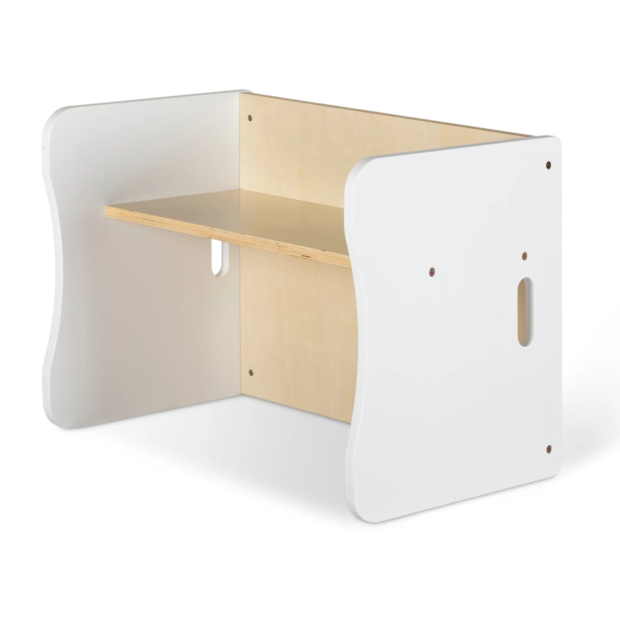 Cube Weaning Table - White and Varnish