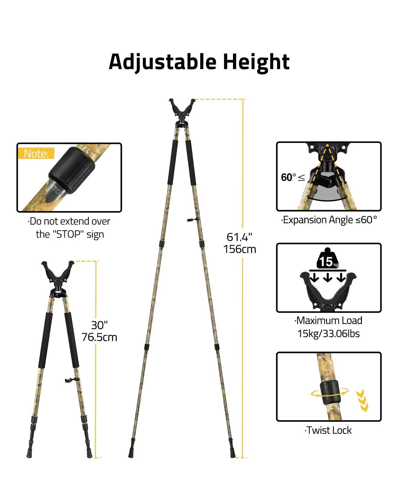 CVLIFE Shooting Rests Hunting Bipod