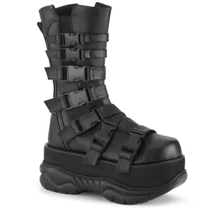 Demonia NEPTUNE-210 | Black Vegan Leather Unisex Boots